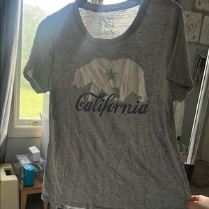 Monrow Gray Short Sleeve Graphic Tee